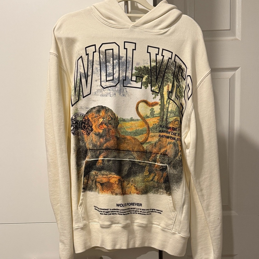 Darc Sport Cream Hoodie with Lion Graphic